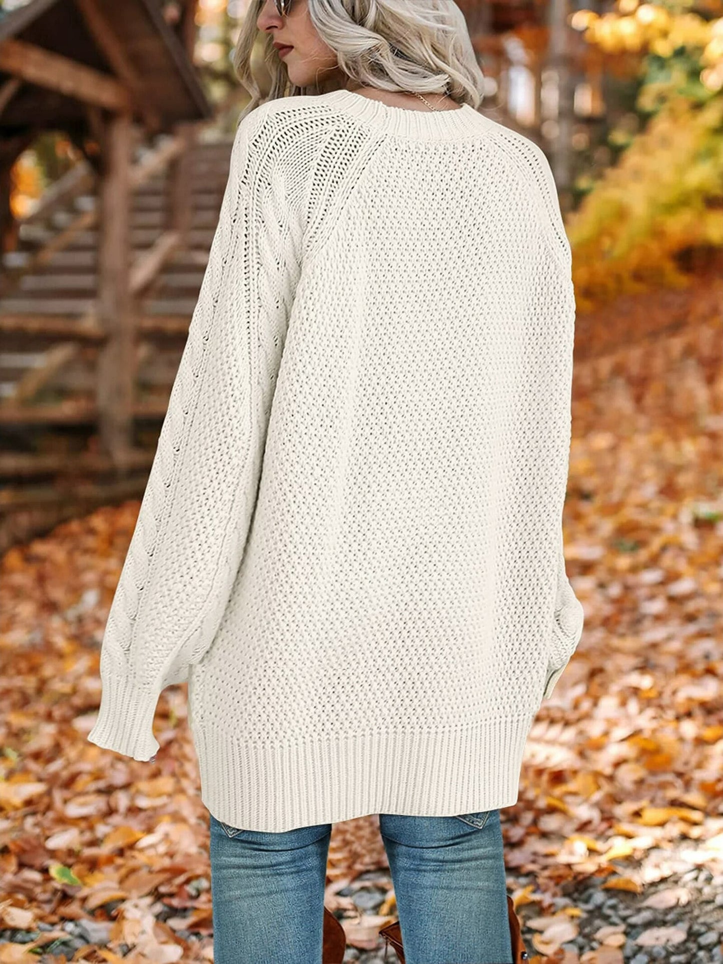 Oversized Sweaters for Women Cable Knit Chunky Pullover Sweater